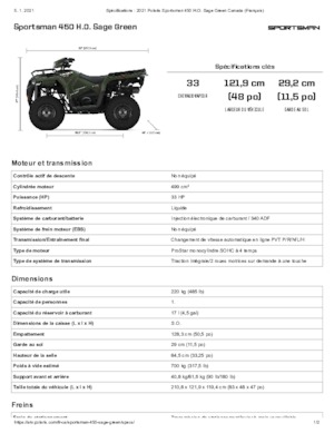 Pojazdy terenowe (ATV) i quady Polaris Sportsman 450 H.O.