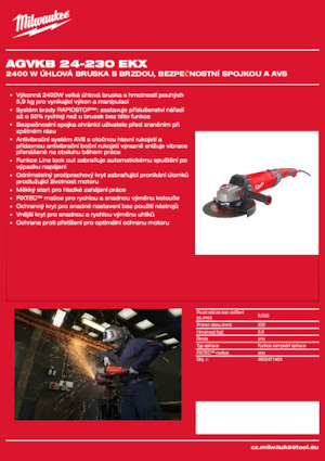 Szlifierki kątowe Milwaukee AGVKB 24-230 EKX