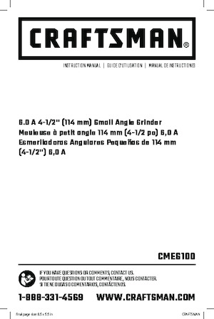 Szlifierki kątowe Craftsman CMEG100 