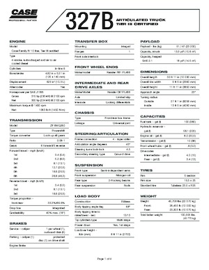 Wozidła przegubowe Case 327B 