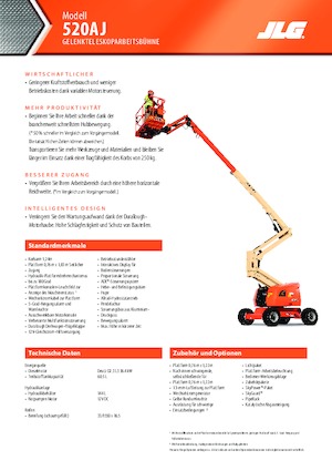 Kołowe przegubowe podnośniki koszowe JLG 520AJ