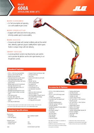 Kołowe przegubowe podnośniki koszowe JLG 600A