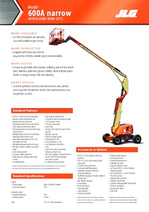 Kołowe przegubowe podnośniki koszowe JLG 600AN