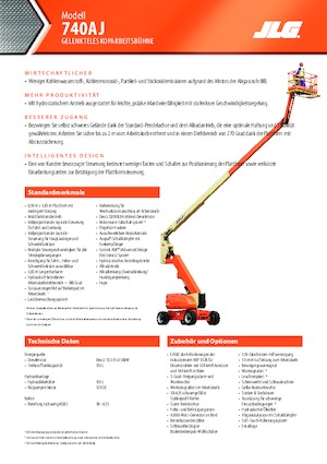 Kołowe przegubowe podnośniki koszowe JLG 740AJ