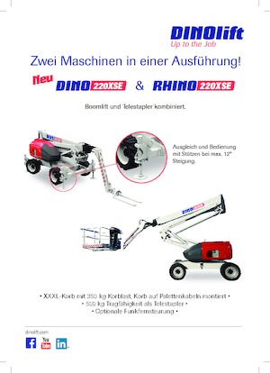 Kołowe przegubowe podnośniki koszowe Dino Lift Dino 220XSE