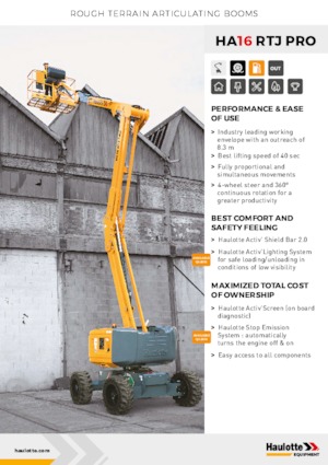 Kołowe przegubowe podnośniki koszowe Haulotte HA16 RTJ PRO