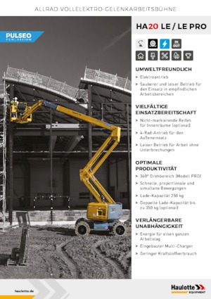 Kołowe przegubowe podnośniki koszowe Haulotte HA20 LE PRO