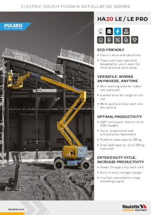 Kołowe przegubowe podnośniki koszowe Haulotte HA20 LE PRO