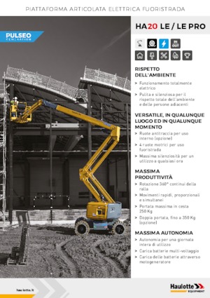 Kołowe przegubowe podnośniki koszowe Haulotte HA20 LE PRO