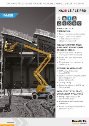 Kołowe przegubowe podnośniki koszowe Haulotte HA20 LE PRO