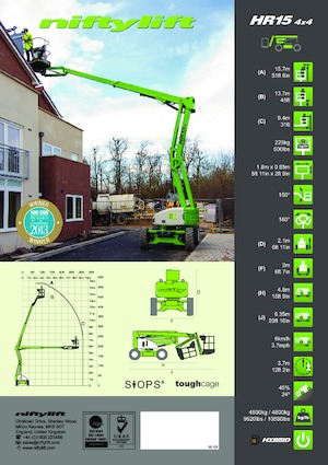 Kołowe przegubowe podnośniki koszowe Niftylift HR15D