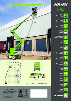 Kołowe przegubowe podnośniki koszowe Niftylift HR15N