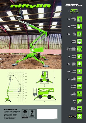 Kołowe przegubowe podnośniki koszowe Niftylift SD120T