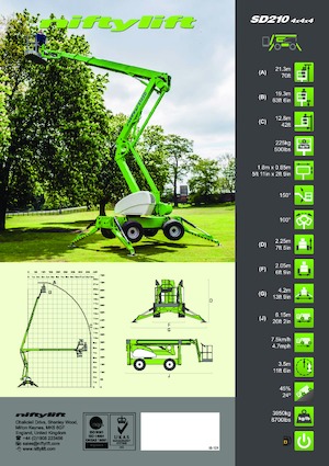 Kołowe przegubowe podnośniki koszowe Niftylift SD210
