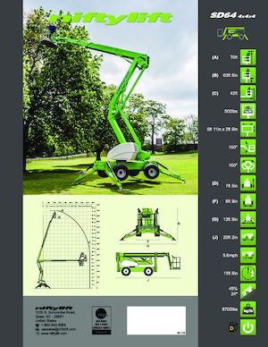 Kołowe przegubowe podnośniki koszowe Niftylift SD64 4x4x4