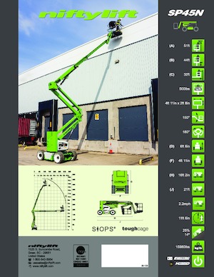 Kołowe przegubowe podnośniki koszowe Niftylift SP45N