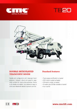 Platformy robocze na wysięgniku przegubowym mocowane na ciężarówce CMC TB20