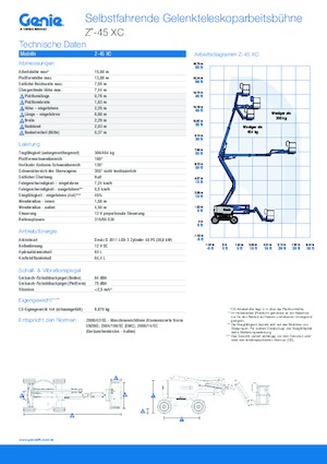 Kołowe przegubowe podnośniki koszowe Genie Z-45/25XC