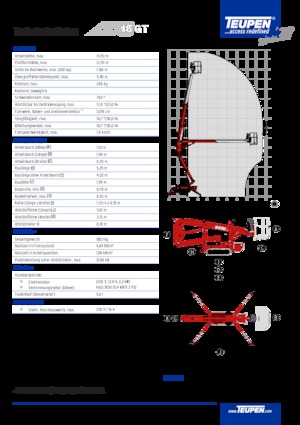 Gąsienicowe, przegubowe podnośniki koszowe TEUPEN LEO15GT