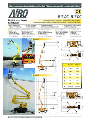 Gąsienicowe, przegubowe podnośniki koszowe AIRO R13 DC