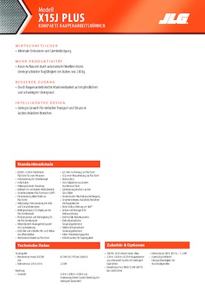 Gąsienicowe, przegubowe podnośniki koszowe JLG X15J Plus