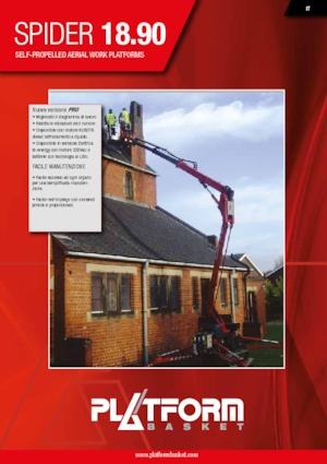 Gąsienicowe, przegubowe podnośniki koszowe Platform Basket SPIDER 18.90 PRO