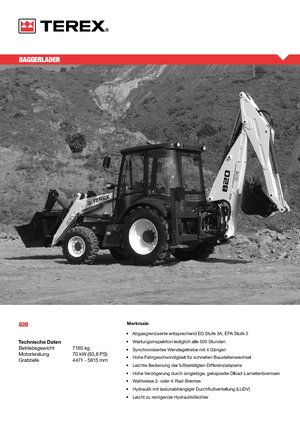 Koparko-ładowarki Terex 820