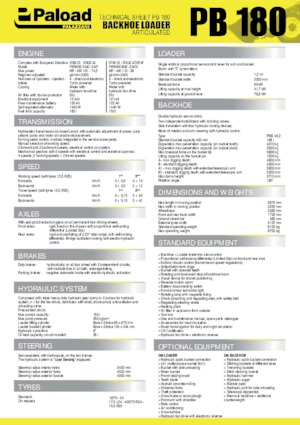 Koparko-ładowarki Palazzani PB 180