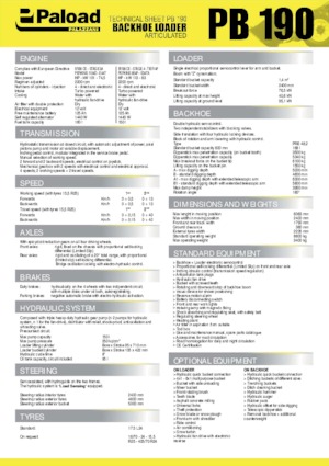 Koparko-ładowarki Palazzani PB 190