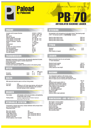 Koparko-ładowarki Palazzani PB 70