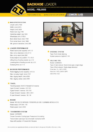 Koparko-ładowarki PowerPlus PBL300S