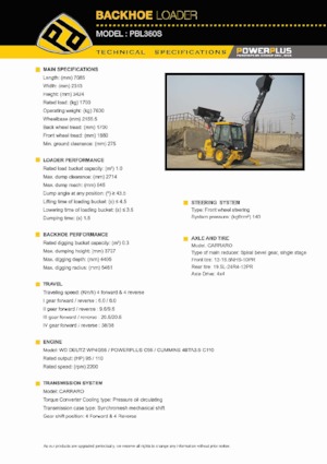 Koparko-ładowarki PowerPlus PBL380S