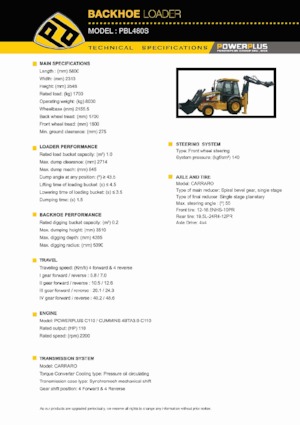 Koparko-ładowarki PowerPlus PBL480S