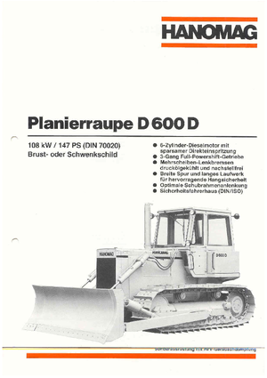 Buldożery Hanomag D 600 D S LGP