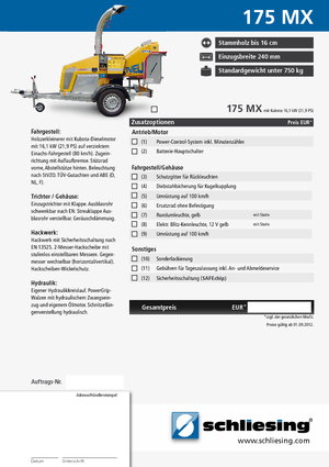Rębaki drewna Schliesing 175 MX