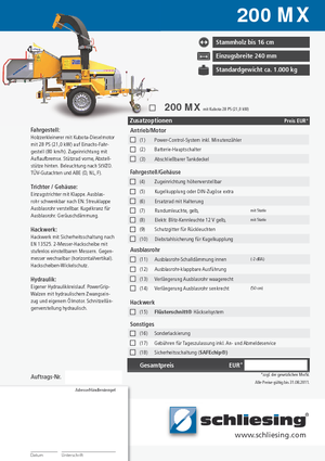 Rębaki drewna Schliesing 200 MX