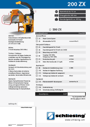Rębaki drewna Schliesing 200 ZX