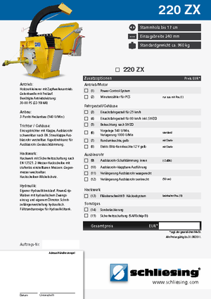 Rębaki drewna Schliesing 220 ZX