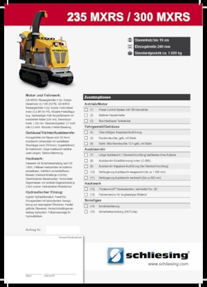 Rębaki drewna Schliesing 300 MXRS Raupe
