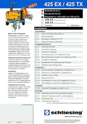 Rębaki drewna Schliesing 425 TX
