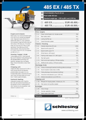 Rębaki drewna Schliesing 485 TX