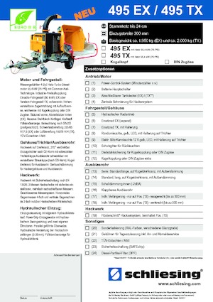 Rębaki drewna Schliesing 495 EX