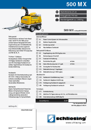 Rębaki drewna Schliesing 500 MX
