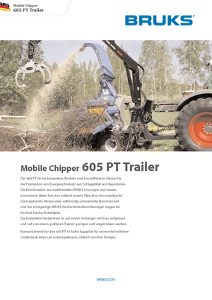 Rębaki drewna Bruks 605 PT Trailer