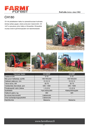 Rębaki drewna Farmi CH 180 HF