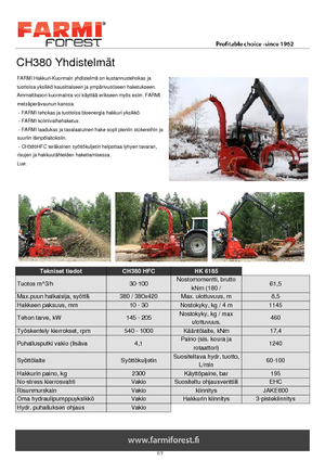 Rębaki drewna Farmi CH 380 HFC