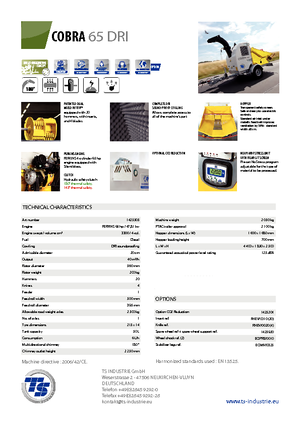 Rębaki drewna TS-Industrie Cobra 65 DRI