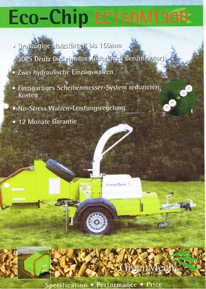 Rębaki drewna Green Mech ECM 150 MT 30 D