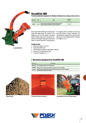 Rębaki drewna Posch HackBlitz 500/100 Z-W-D