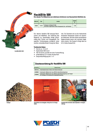 Rębaki drewna Posch HackBlitz 500/100 Z-W-D